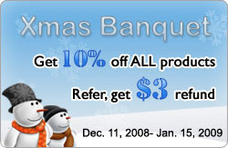 Christmas Banquet - Get 10% OFF for ALL products; Get another 25% OFF coupon by referral!