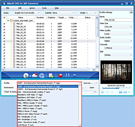 Xilisoft DVD to 3GP Converter