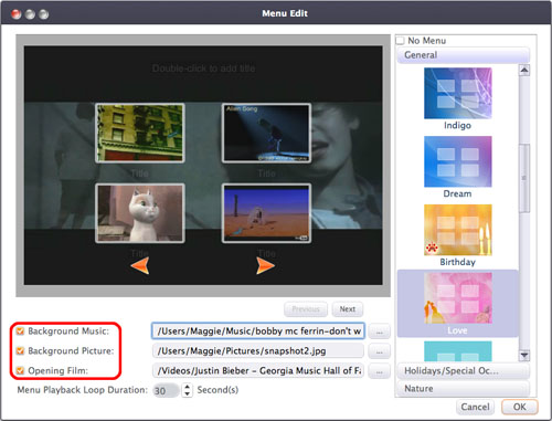 How to edit DVD menu