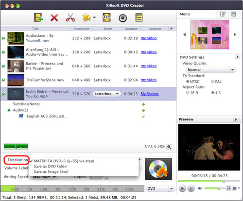 Make Videos to DVD or DVD folder, ISO image
