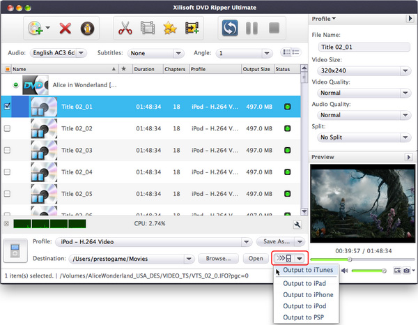 Xilisoft DVD to Video Ultimate For Mac