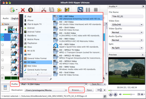 Xilisoft DVD to Video Ultimate For Mac