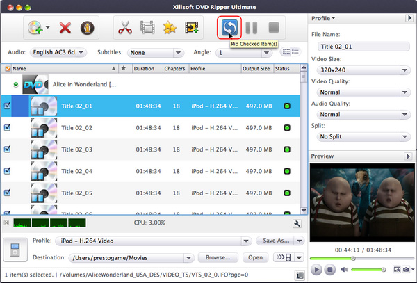 Xilisoft DVD to Video Ultimate For Mac