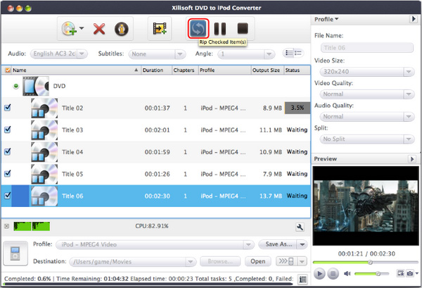 Xilisoft DVD to iPod Converter for Mac
