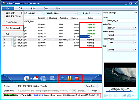 Xilisoft DVD to PSP Converter