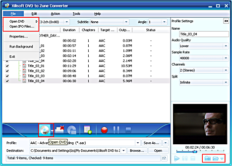 Xilisoft DVD to Zune Converter