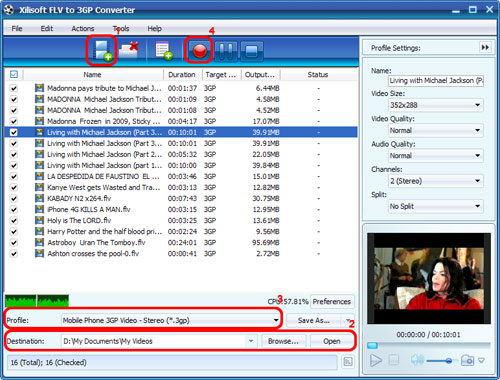 Xilisoft FLV to 3GP Converter