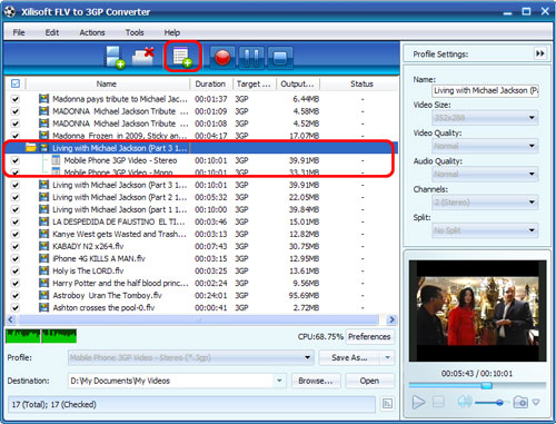 Xilisoft FLV to 3GP Converter