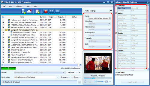 Xilisoft FLV to 3GP Converter