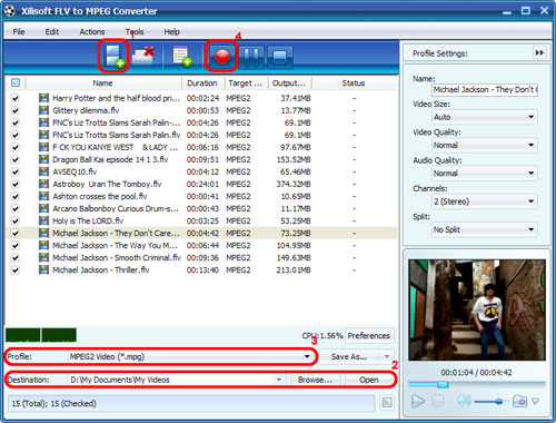 Xilisoft FLV to MPEG Converter