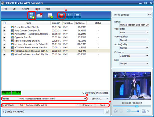 Xilisoft FLV to WMV Converter