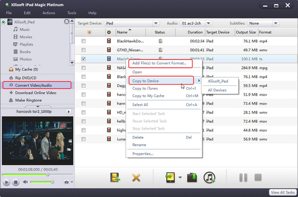 Convert and transfer any videos/audios to iPad