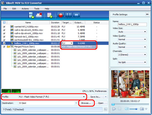 Xilisoft MOV to FLV Converter
