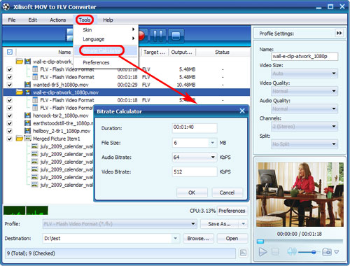 Xilisoft MOV to FLV Converter