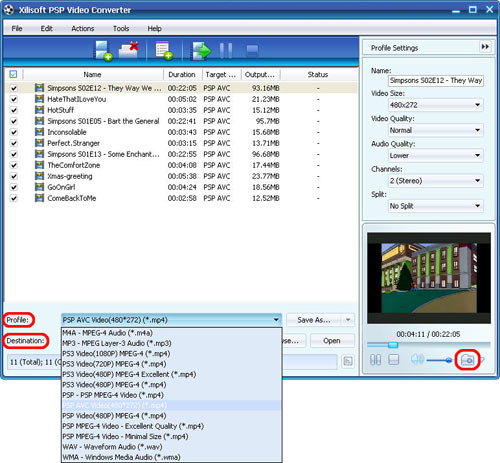 FLV to PSP converter - profile