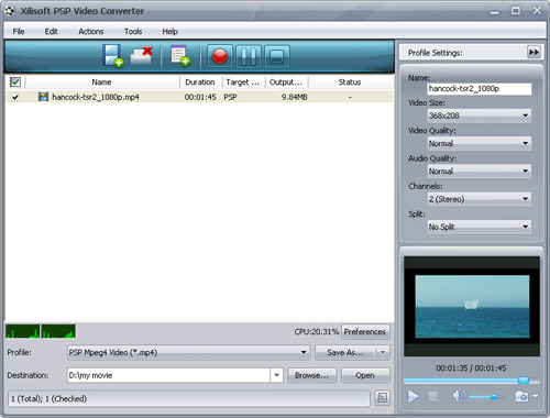 Convert HD to PSP, PSP video converter