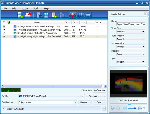 Convert FLV to PSP, FLV to PSP converter, video converter