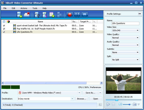Convert videos to Zune, video converter, video to Zune converter