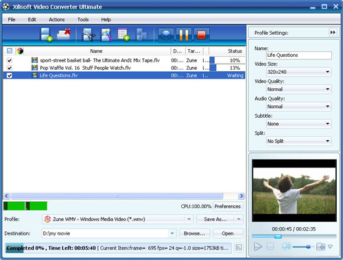 Convert videos to Zune, video converter, video to Zune converter