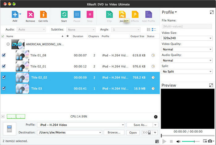 Xilisoft DVD to Video for Mac