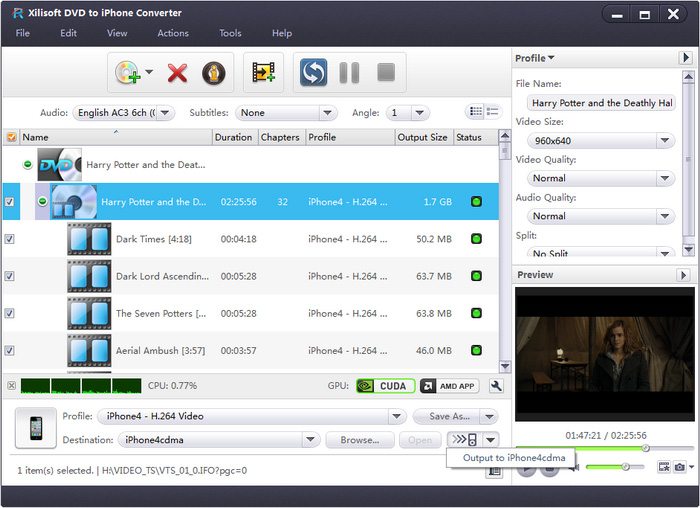 Xilisoft DVD to iPhone Converter - convert DVD to iPhone, convert DVD to iPhone