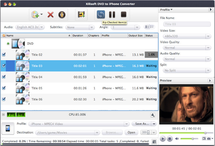 Xilisoft DVD to iPhone Converter for Mac 