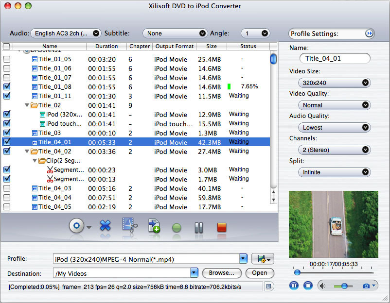 Xilisoft DVD to iPod Converter for Mac