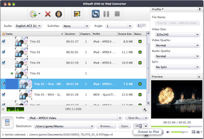Xilisoft DVD to iPod Converter for Mac